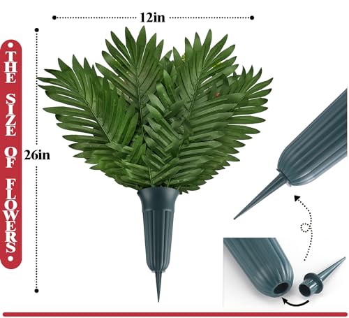 Product: MUVIC Artificial Christmas Cemetery Flower for Grave,Three-Piece Set: Xmas Headstone Flower Saddle and 2 Poinsettia Bouquets,Easy Fit and Colorfast