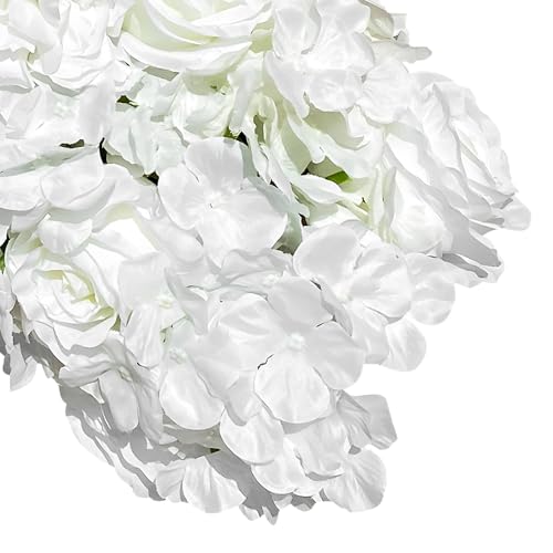 Product: KHROOLT 1 Meter Artificial Flower Garland, White Rose Hydrangea Dahlia Silk Fake Flowers for Wedding Arch Aisle Decoration, Home Party Decor