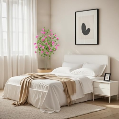 Silky Flower Store Artificial Bougainvillea Tree, Faux Greenery, Bendable Branches, Photography Studio Decor, 4ft 10 10 Product: Artificial Bougainvillea Tree Green Plant with Bendable Branches and Stems Photography Studio Atmosphere Decoration Landscape Artificial Plum Blossom