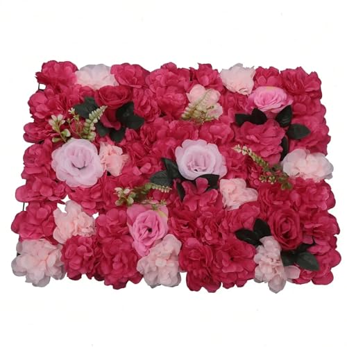 Product: BNDDZBN Flower Wall Panels 23.62"x15.75" Rose-Red 12pcs Realistic Flower Wall Artificial Panel 3D for Wedding Party Decor Photography Background