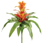 Product: 21" Silk Bromeliad Plant Flower Bush -Orange/Flame (Pack of 4)