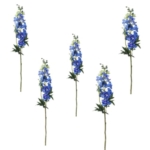 Product: Jucgghk Vivid and Realistic Floral Art 35" Faux Blue Violet Delphinium Stem,5PCS Realistic Artificial Flowers for Bouquet Home Wedding Table Centerpiece Indoor Home