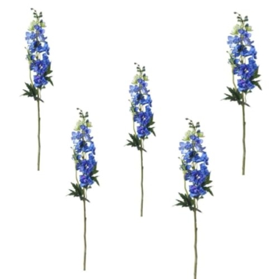 Product: Jucgghk Vivid and Realistic Floral Art 35" Faux Blue Violet Delphinium Stem,5PCS Realistic Artificial Flowers for Bouquet Home Wedding Table Centerpiece Indoor Home