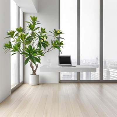 Product: Artificial PlumeriaTree with White Flowers, 7 ft Tall, Potted Plumeria Plant for Indoor Office Living Room Bedroom Garden