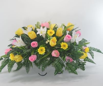 Product: Jucgghk Vivid and Realistic Floral Art Spring Cemetery Flowers, Cemetery Decoration Headstone Flower,Outdoor Grave Decorations for Gravestone Grave Yard Ground Outdoor