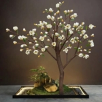 Product: Simulated Peony Tree, Indoor Artificial Tree Decoration Landscaping Large Floor-Standing Flower Art Hotel Shopping Mall Props Ornaments 3.5M