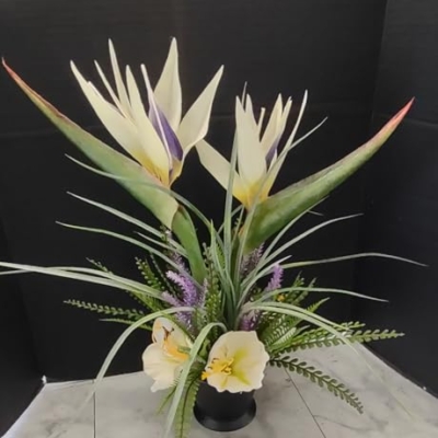 Product: 19Inches Artificial White Birds Of Paradise Table Centerpiece, Elegant Silk Flowers Centerpiece for Parties Birthday Baby Shower Bridal Banquet Decoration Garland for Table Centerpiece Holiday Party W