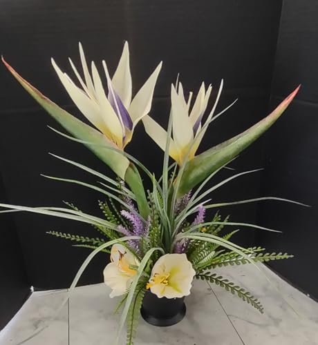 Product: 19Inches Artificial White Birds Of Paradise Table Centerpiece, Elegant Silk Flowers Centerpiece for Parties Birthday Baby Shower Bridal Banquet Decoration Garland for Table Centerpiece Holiday Party W