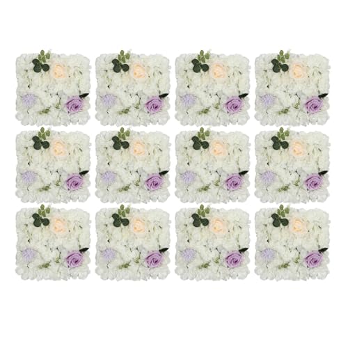 Cncestore Silk Rose Flower Wall Panel Silk Wedding Venue Decor Photo Backdrop 12pcs - Artificial Flower Arrangements Product: Cncestore Silk Rose Flower Wall Panel Silk Wedding Venue Decor Photo Backdrop 12pcs