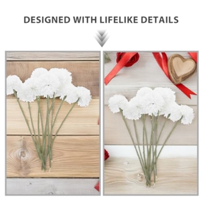 Product: LOGOFUN 30pcs Artificial Chrysanthemum Ball Flowers Bouquet for Home Office Wedding Decoration White