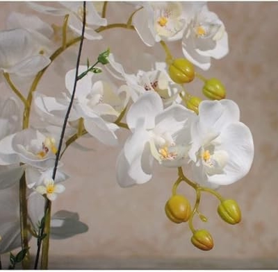 Product: SHUawan Artificial Phalaenopsis Orchid in Ceramic Vase – 48cm Silk Cloth Fake Flower Potted Orchid for Home & Wedding Decor