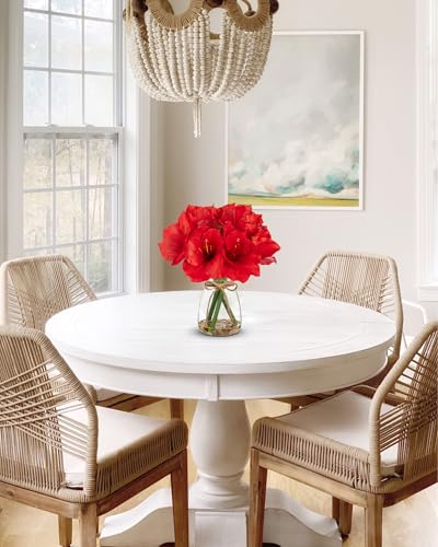 Product: Briful 2 Pack Red Amaryllis Artificial Flower Bundle for Home Office Room Table Vase Arrangement Centerpiece