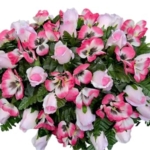 Product: Jucgghk Vivid and Realistic Floral Art 30" Pink Cemetery Saddle, Autumn Cemetery Saddle, Fall Headstone Saddle Flowers for Outdoor Grave Decorations