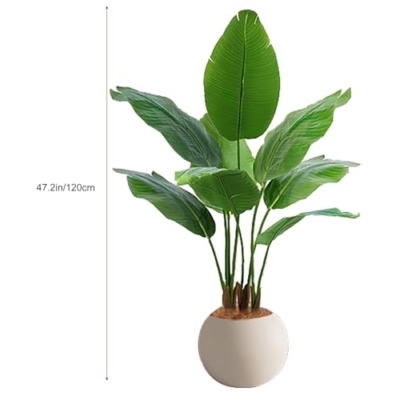 Product: Artificial Bird of Paradise Plant, Outdoor Fake Tropical Banana Tree – Perfect Faux Plants for Indoor, Plant in Pot for Home Decor(120cm/47.2in)