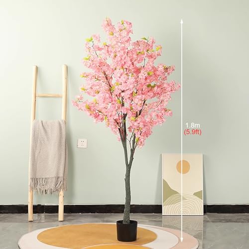 Product: Cherry Blossom Tree 4/5/ 6 ft Cherry Blossom Artifical Tree, Decorative Faux Plant Handmade Fake Tree for Bedroom, Simulation Silk Trees for Home/Room Decor(1.8m/5.9ft)