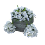 Product: Cream Roses Headstone Saddle, White Gerbera Daisies Hydrangeas Cemetary Cone for Perfect Cemetery Decoration Garland for Table Centerpiece Holiday Party Weddi