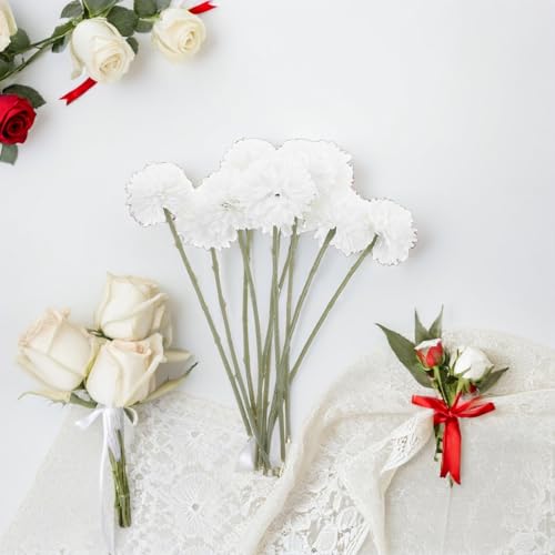 Product: LOGOFUN 30PCS Artificial Ball Flowers Bouquet Fake Floral Stems for Home Office Wedding Banquet Party Decoration - White