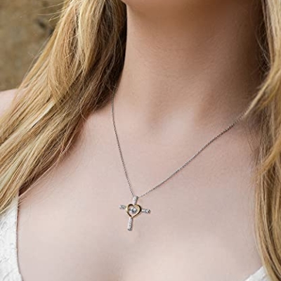 Silky Flower Store Sterling Silver Floral Necklace, 14K Gold Coated Petals, AAAA CZ Pendant, Adjustable Chain, 1 inch 7 7 Product: Unique Idea Wife, Keep Calm and Let The Funeral Director Wife Handle It, Holiday Cross Dancing Necklace for Wife