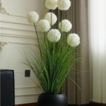 Product: Light Luxury Artificial Hydrangea in Beige Pot, Large Lifelike Silk Potted Plant for Bedroom & Dining Décor