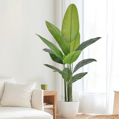 Product: Artificial Bird of Paradise Plant 6Ft, Floor Silk Banana Leaf Plant with 13 Leaves, Faux Palm Tree with Plastic Pot for Indoor House Home Office Garden Modern Decoration