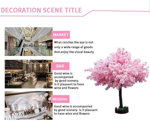 Product: Stunning Realistic Artificial Cherry Blossom Tree - Perfect Indoor/Outdoor Hotel Decoration - Realistic Leaves and Flowers, 1.3m x 3m