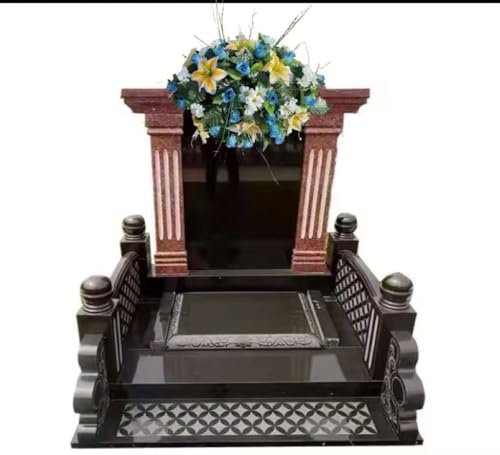 Product: Jucgghk Vivid and Realistic Floral Art 24" Artificial Cemetery Flowers Saddle,Cemetery Grave Decoration Headstone Flower for Outdoor Grave Decorations (Yellow Blue)