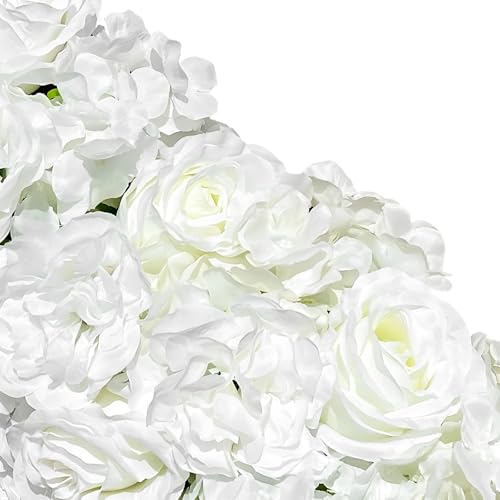 Product: KHROOLT 1 Meter Artificial Flower Garland, White Rose Hydrangea Dahlia Silk Fake Flowers for Wedding Arch Aisle Decoration, Home Party Decor