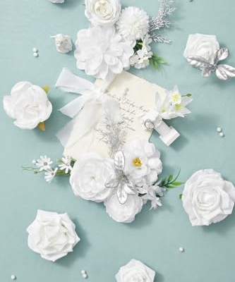 Silky Flower Store Artificial Eucalyptus Stems White Flowers, Faux Baby's Breath Wedding Bouquets, Home Decor, 100 Pcs 0cm 15 15 Product: Serwalin 100 Pcs Mixed Artificial Eucalyptus Stems & White Flowers Artificial for Wedding DIY Bouquets Floral Arrangement Home Decor