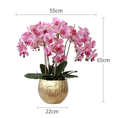 Product: LOPAYUHB Artificial Orchid with Vase, 5 Heads Pink Phalaenopsis, Faked Silk Flowers Plant, Artificial Flower for Home Decor Table Centerpiece Office Wedding Party Decoration