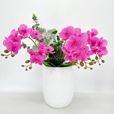 Silky Flower Store Pink Orchid Artificial Flowers Real Touch, 3 Piece Wedding Home Decor Arrangement, 18in 6 6 Product: 3PCS 18" Pink Orchid Artificial Flowers,Real Touch Orchid Flowers for Wedding Table DIY Floral Arrangement Party Home Decor(NO VASE)