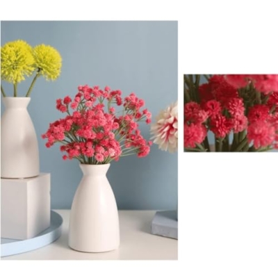 Product: SHUawan Artificial Plum Blossom Flowers with Ceramic Vase – Lifelike Silk Bouquet Faux Plants for Home Table Party Décor