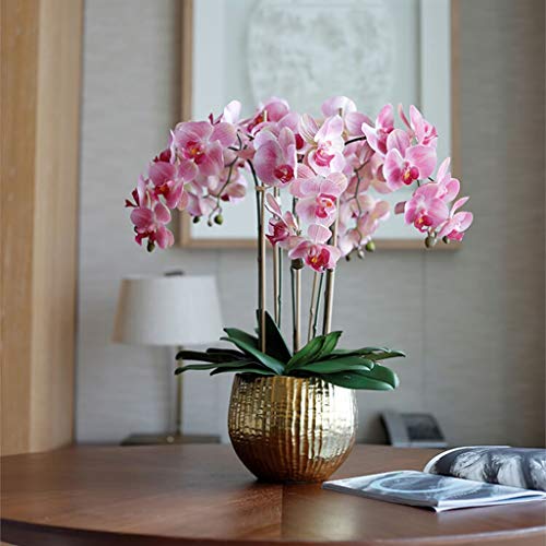 Product: Artificial Orchid with Vase, 5 Heads Pink Phalaenopsis, Faked Silk Flowers Plant, Artificial Flower for Home Decor Table Centerpiece Office Wedding Party Decoration