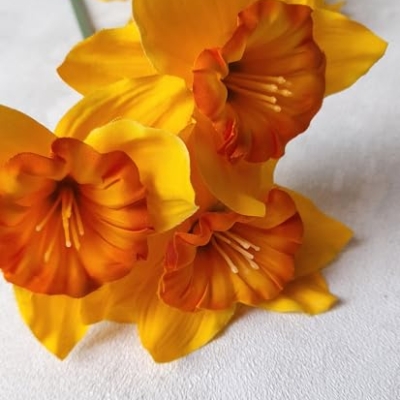 Product: Jucgghk Vivid and Realistic Floral Art 5 PCS Yellow Artificial Daffodil,Beautiful Spring Flowers for Wedding Bridal Bouquets, Floral Arrangement, Table Centerpieces, Home Decorations