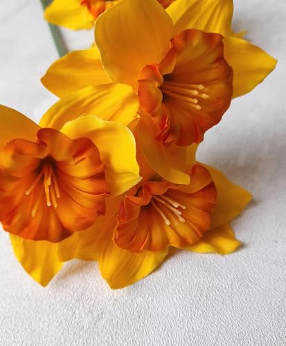 Product: Jucgghk Vivid and Realistic Floral Art 5 PCS Yellow Artificial Daffodil,Beautiful Spring Flowers for Wedding Bridal Bouquets, Floral Arrangement, Table Centerpieces, Home Decorations