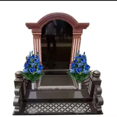 Product: Jucgghk Vivid and Realistic Floral Art Blue Gladiolus, Roses, and Lilies Cemetery Arrangement，Summer Blue Flowers for Grave Tombstone Decorations(NO VASE)