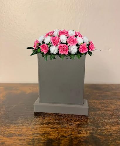 Silky Flower Store Cemetery Saddle Floral Grave Arrangement Pink Open Rose White Mum, Artificial Memorial Tombstone Flowers, 30x21x10in 2 2 Product: Jucgghk Vivid and Realistic Floral Art Beauty Pink Open Rose and White Mum Cemetery Saddle,Mothers Day Headstone Saddle,Cemetery Flower Arrangement for Grave