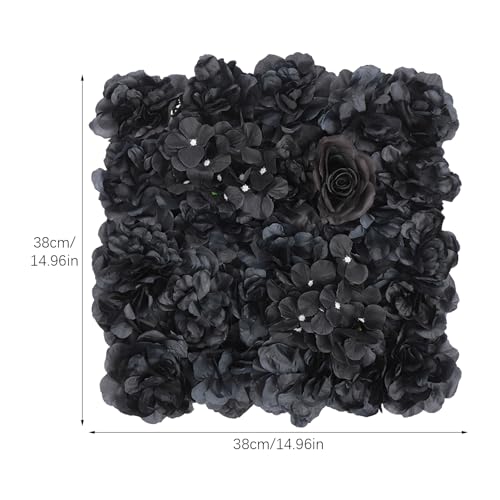 Product: JLYNOWPT Black Artificial Flower Wall Panels, 12 Pcs Flower Panels for Backdrop 15x15 in 3D Silk Hydrangeas, Dahlias, Roses Floral Panel for Wedding (Hydrangeas, Dahlias, Roses)