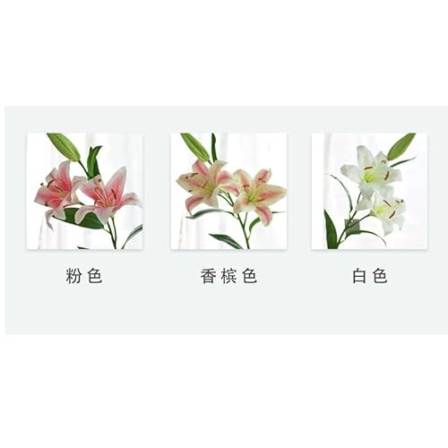 Silky Flower Store Artificial Tactile Lily Arrangement, 3 Head Simulated Flowers, Wedding Home Decor, Potted Faux Floral Display, 32.5cm 2 2 Product: DUYHBAWRS Simulated Flowers with 3 Heads of Tactile Lilies, Wedding Home Decoration, Simulated Potted Flowers(D)