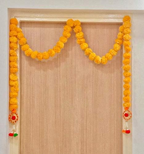 Product: Festival Decor Marigold Flower Mala Phool Mala Home Decor Pooja Festival Decorative Pack of 2