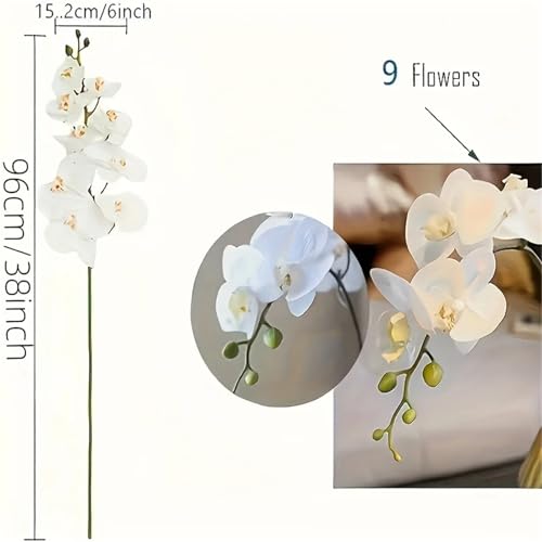 Product: 2/5 Pcs 9-Head Flowers 38inch Artificial Orchid Bouquet Artificial Flowers for Wedding Decoration Garden Home Decor(5pcs)