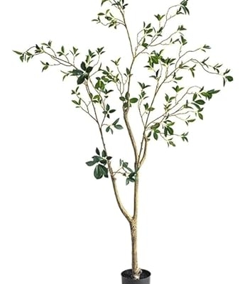 Product: GenSDH Artificial Tree 5 Ft Faux Tree Artificial Trees Artificial Camellia Artificial Plant with Black Flower Pot for Outdoor Indoor Faux Tree Decor