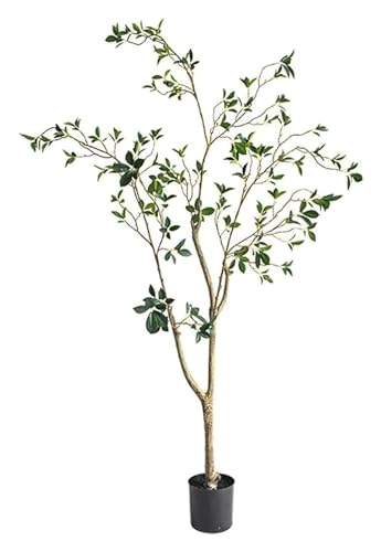Product: GenSDH Artificial Tree 5 Ft Faux Tree Artificial Trees Artificial Camellia Artificial Plant with Black Flower Pot for Outdoor Indoor Faux Tree Decor