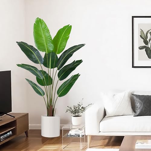 Product: litphke Artificial Tree Bird of Paradise Artificial Plant, 5 Ft Faux Tropical Plant Palm Tree with Leaves Trunks Faux Banana Leaf Tree for Home Decor Living Room Indoor Outdoor Office