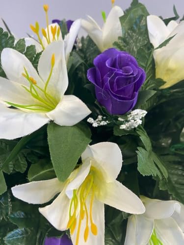Product: Taozhiyuan Welcome Logo Flowers Bright Easter Saddle Flowers, Artificial Gravestone Saddle Flowers, Suitable for Mother's Day, Easter Decoration Graves