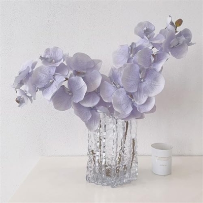 Product: Fake Flowers with Vase European Style Simulation Flowers Mauve Iris Bouquet Living Room Entrance Decorative Flowers Fake Flowers Ornaments Plant Decor (C)