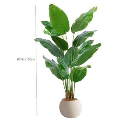 Product: Artificial Bird of Paradise Plant, Outdoor Fake Tropical Banana Tree – Perfect Faux Plants for Indoor, Plant in Pot for Home Decor(160cm/62.9in)