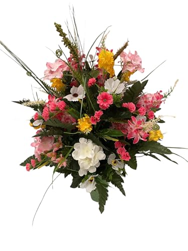 Product: Jucgghk Vivid and Realistic Floral Art Handmade Cemetery Flowers,Colorful Cemetery Vase Arrangement for Cemetery Headstones Gravesites