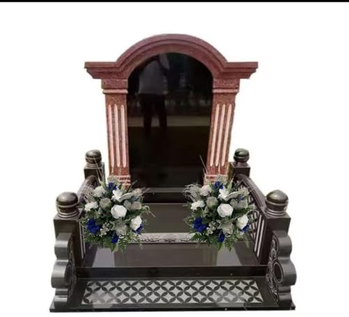 Product: Jucgghk Vivid and Realistic Floral Art Blue Silver White Cemetery Flowers, Artificial Graveside Flowers for Cemetery Headstones Decoration(2)