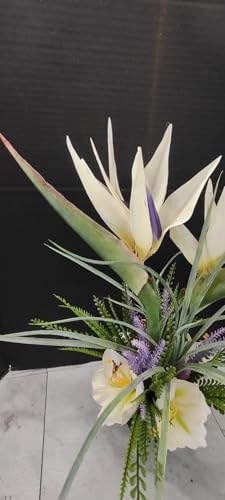 Product: 19Inches Artificial White Birds Of Paradise Table Centerpiece, Elegant Silk Flowers Centerpiece for Parties Birthday Baby Shower Bridal Banquet Decoration Garland for Table Centerpiece Holiday Party W