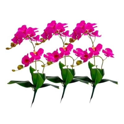 Product: 3PCS 18" Magenta Orchid Artificial Flowers,Real Touch Orchid Flowers for Wedding Table DIY Floral Arrangement Party Home Decor(NO VASE) for Wedding/Home Decoration